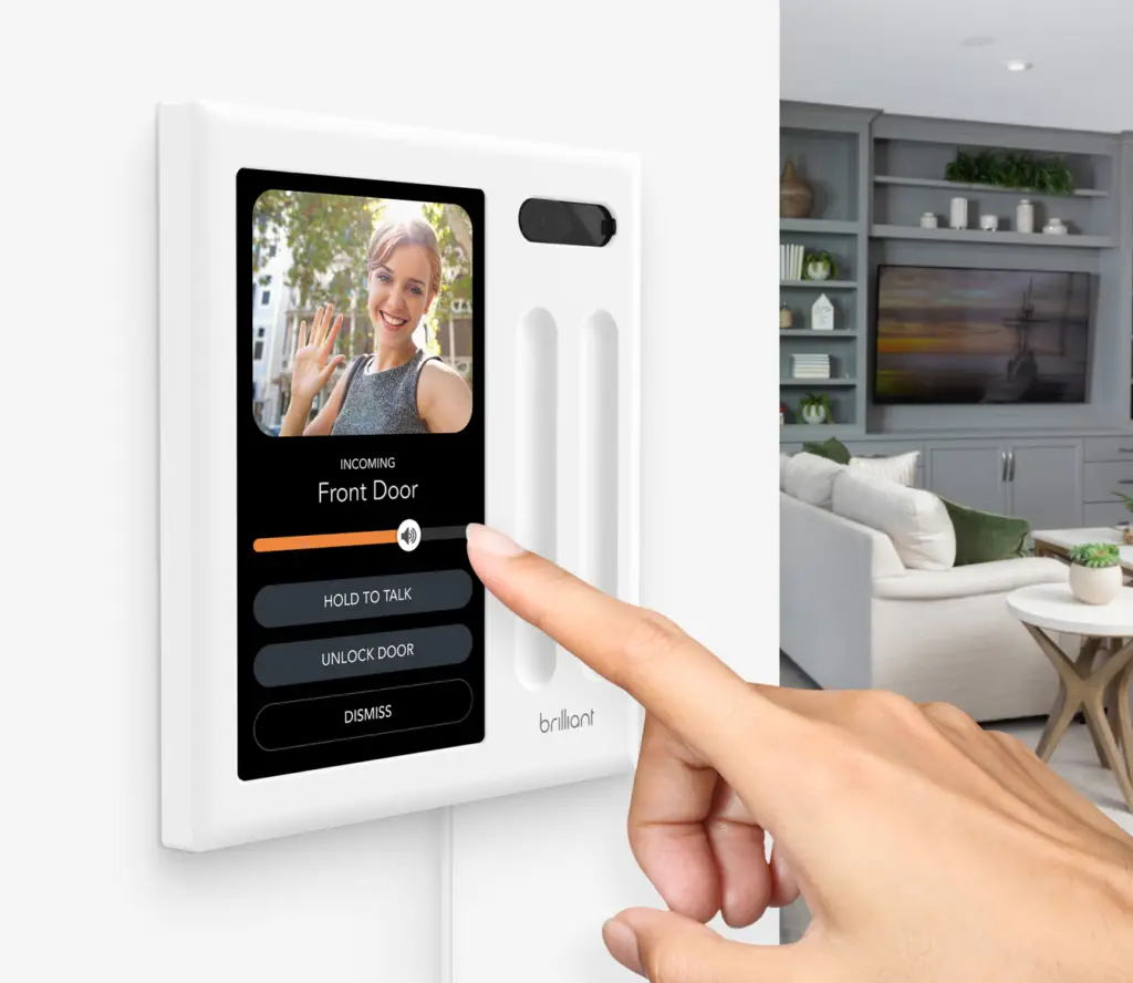 Brilliant smart home control panel with video door intercom and touch screen controls