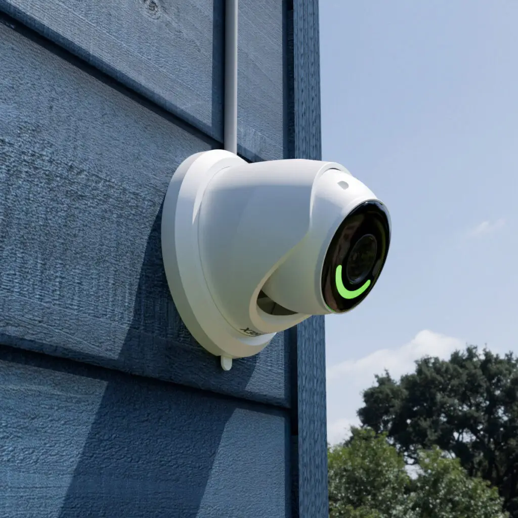 Outdoor security camera professionally installed on a residential home by Holmes Electric LLC in Pennsylvania