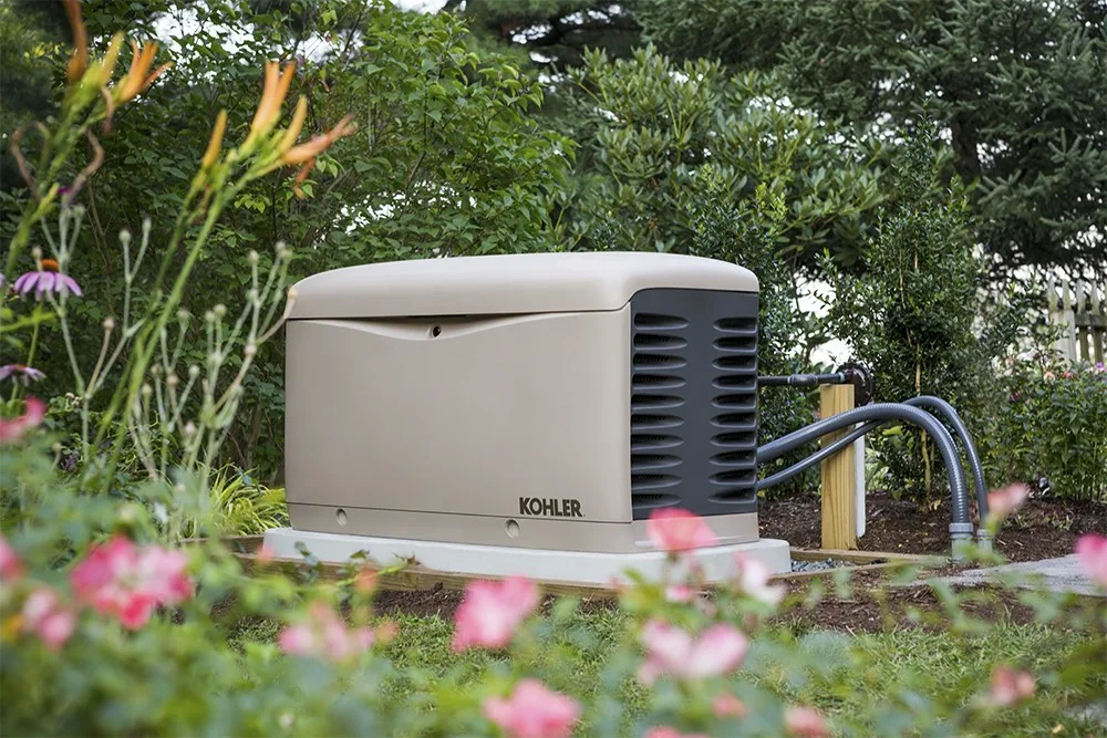 Kohler standby generator installed outside a residential home by Holmes Electric in Pennsylvania